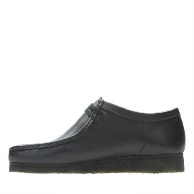 Cuero Negro Clarks Wallabee Cuero Negro
