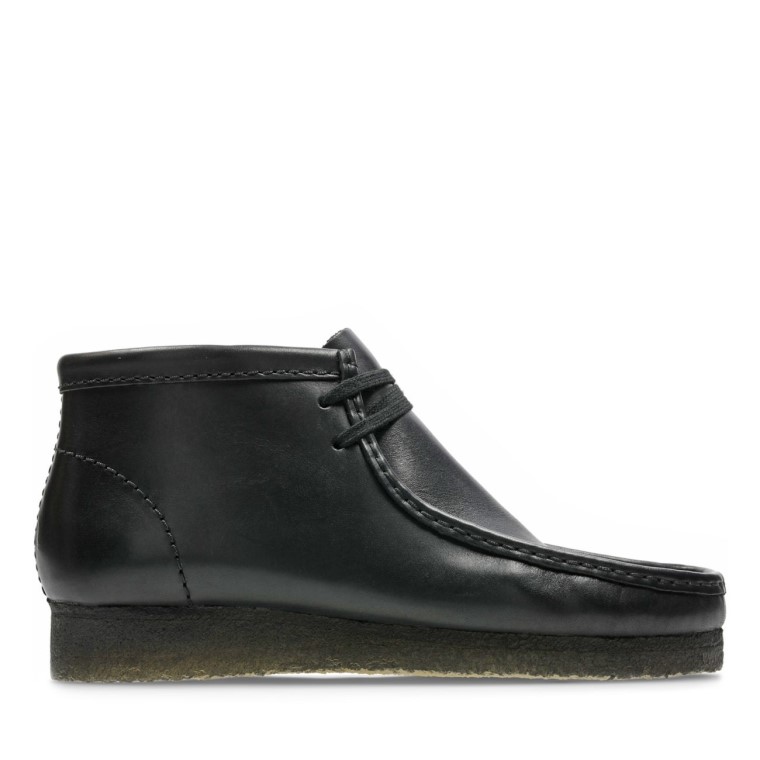 Botas De Cuero Negro Clarks Wallabee Cuero Negro