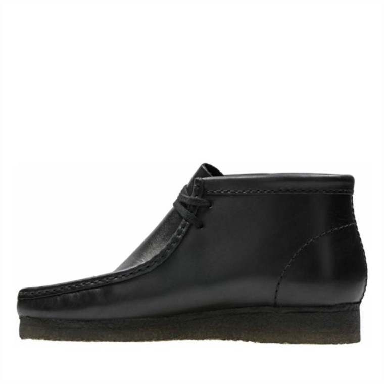 Botas De Cuero Negro Clarks Wallabee Cuero Negro