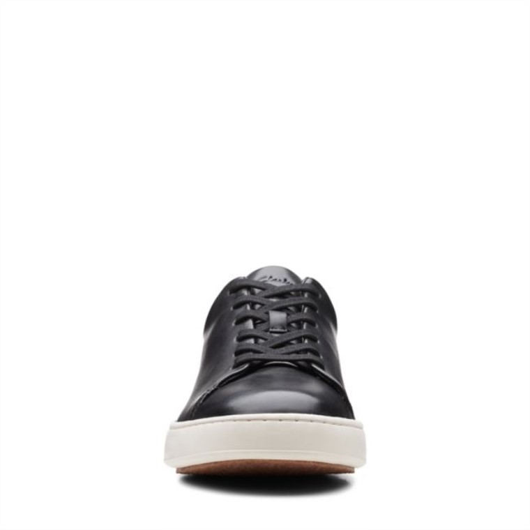 Cuero Negro Corte Lite Cordón Cuero Negro Clarks
