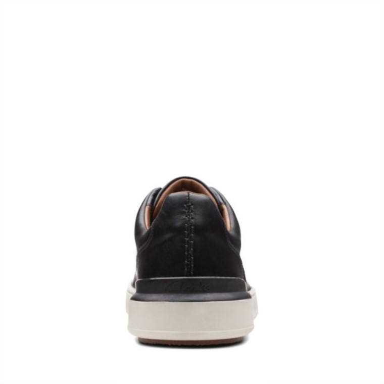 Cuero Negro Corte Lite Cordón Cuero Negro Clarks