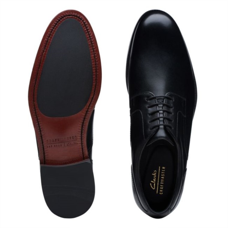 Black Cuero Cordon Craftdean Cuero Negro Clarks