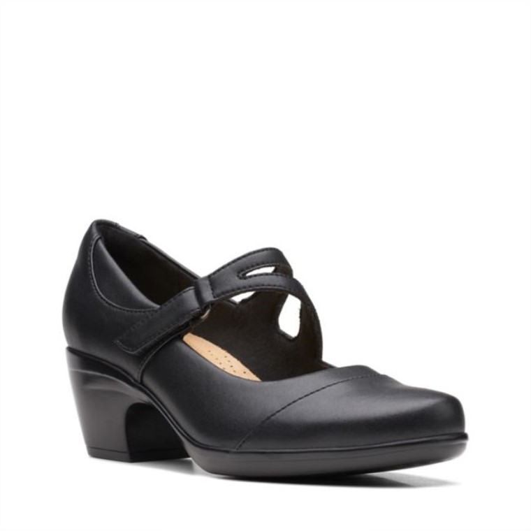 Cuero Negro Emily Clover Cuero Negro Clarks