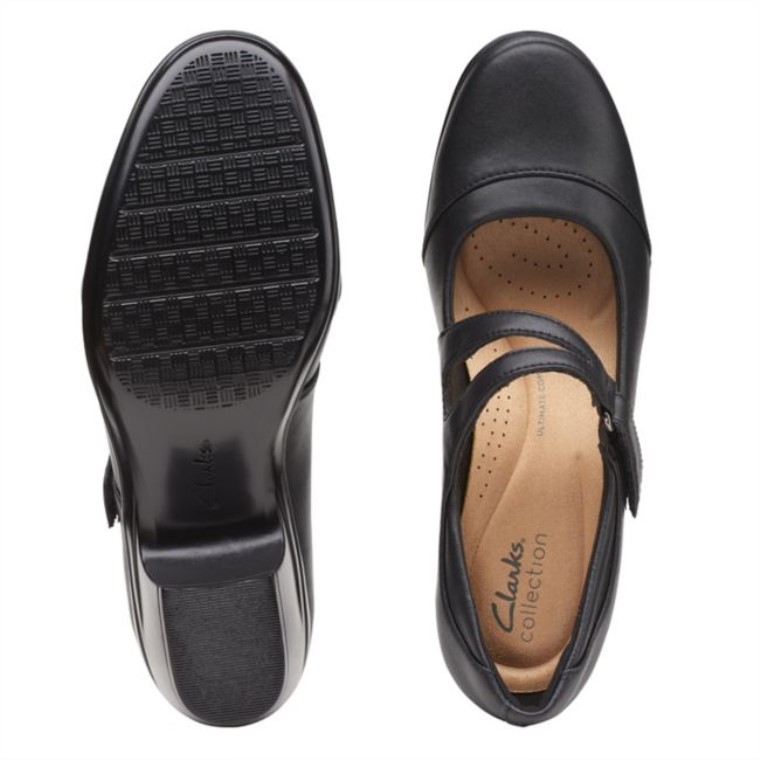 Cuero Negro Emily Clover Cuero Negro Clarks