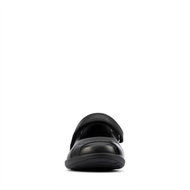 Cuero Negro Grabado Viga Niño Cuero Negro Clarks