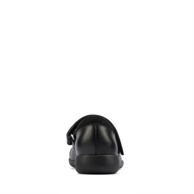 Cuero Negro Grabado Viga Niño Cuero Negro Clarks