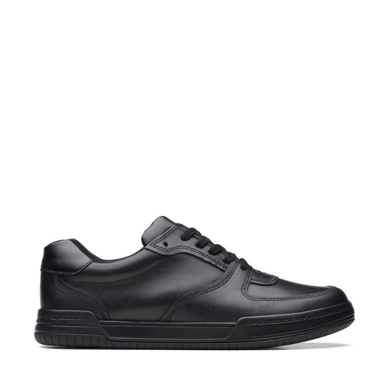 Cuero Negro Cervatillo Lay Juvenil Cuero Negro Clarks
