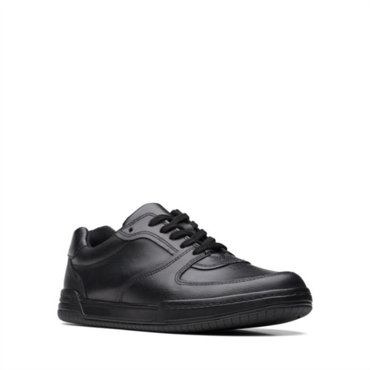 Cuero Negro Cervatillo Lay Juvenil Cuero Negro Clarks