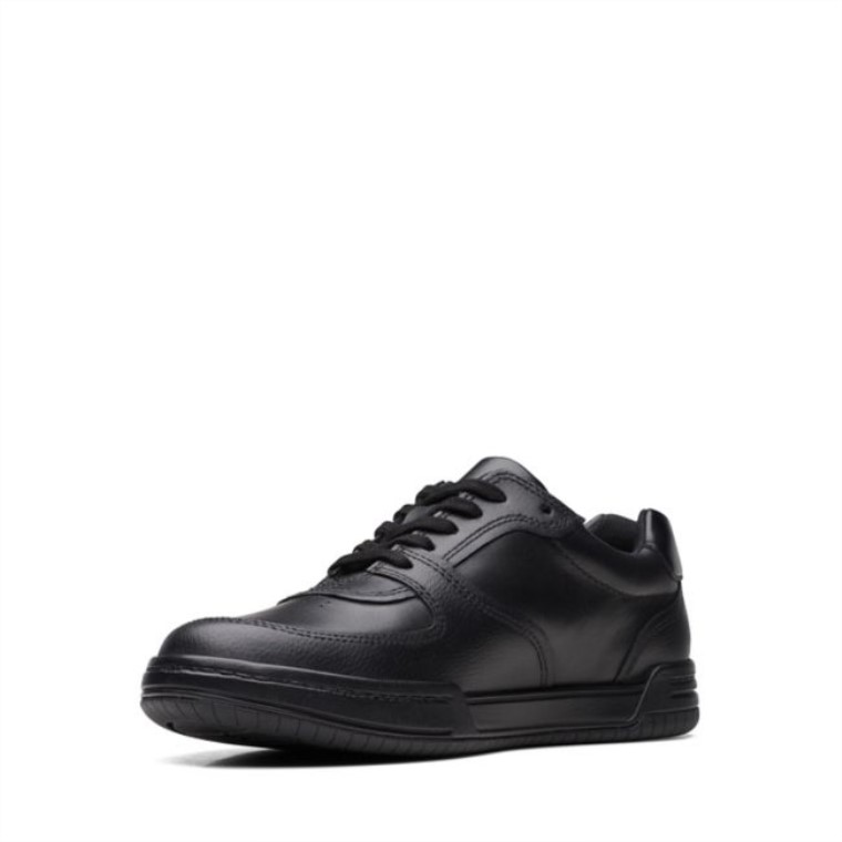Cuero Negro Cervatillo Lay Juvenil Cuero Negro Clarks