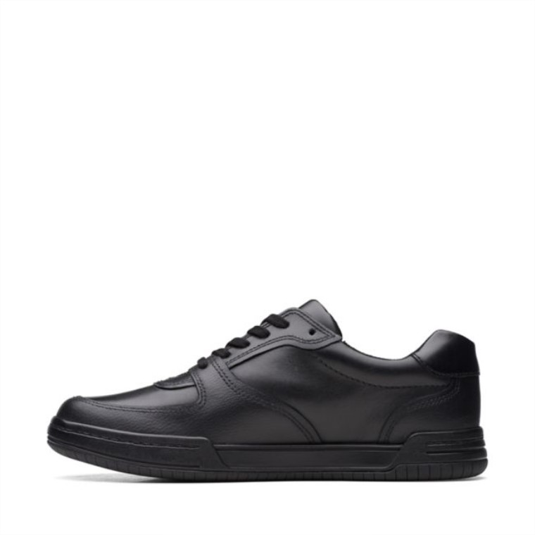 Cuero Negro Cervatillo Lay Juvenil Cuero Negro Clarks