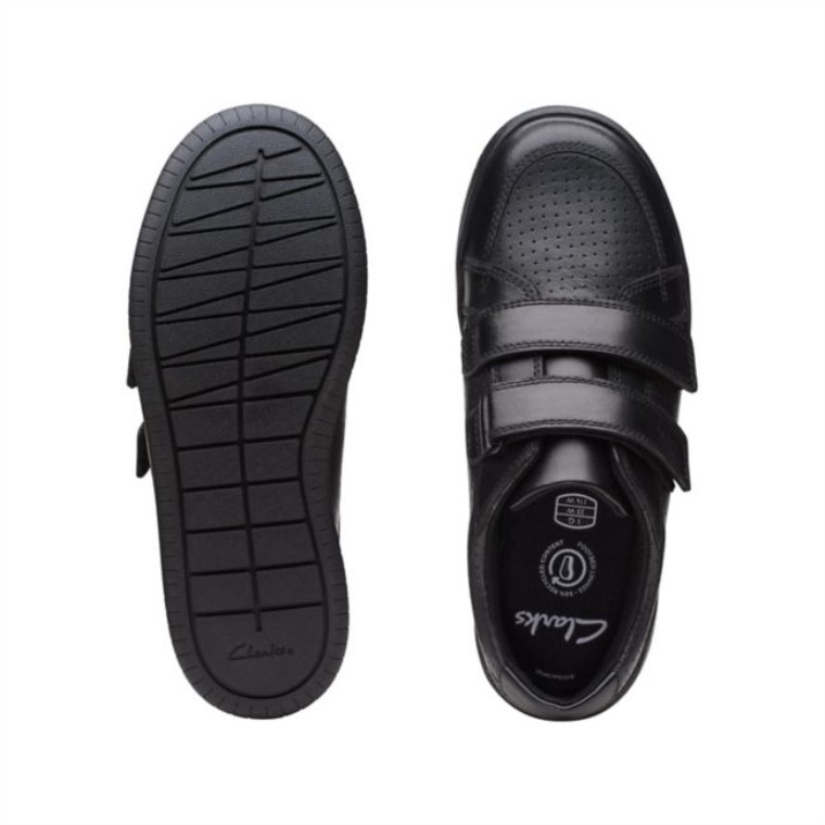 Correa De Cuero Negro Leonado Clarks De Cuero Negro Antiguo