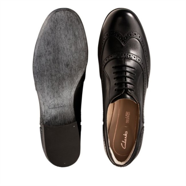 Cuero Negro Hamble Roble Cuero Negro Clarks
