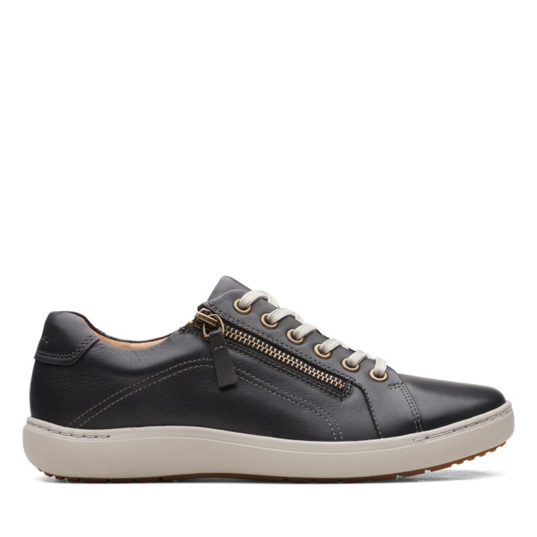 Cuero Negro Nalle Encaje Cuero Negro Clarks