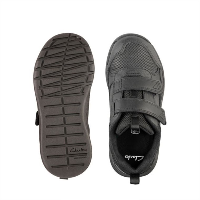Cuero Negro Orbit Sprint Niño Cuero Negro Clarks