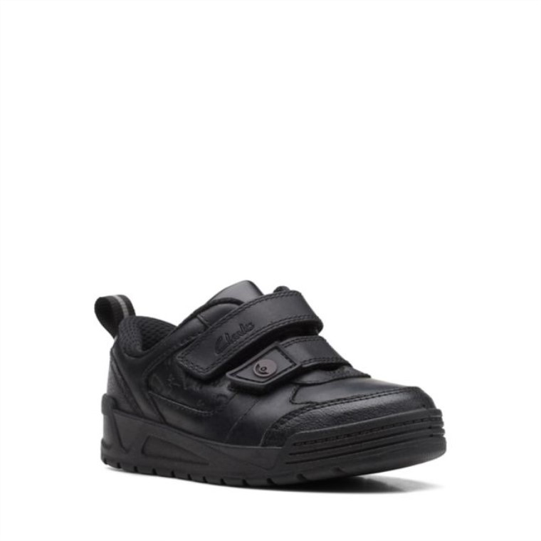 Cuero Negro Palmer Mist Niño Cuero Negro Clarks