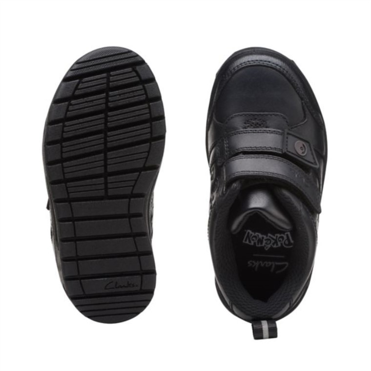 Cuero Negro Palmer Mist Niño Cuero Negro Clarks