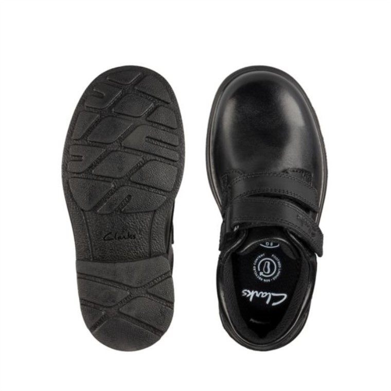Cuero Negro Remi Pace Niño Cuero Negro Clarks