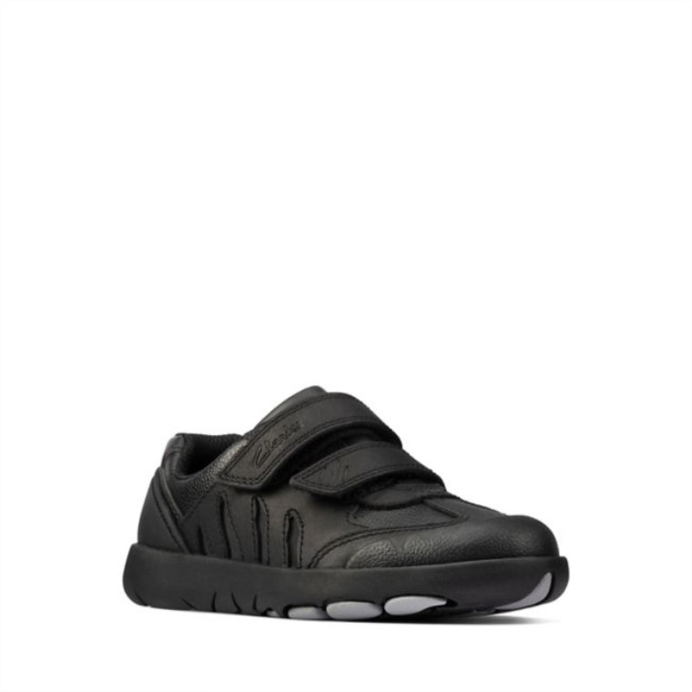 Cuero Negro Rex Stride Kid Cuero Negro Clarks