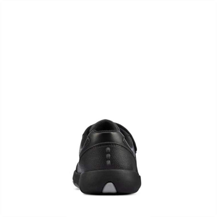 Cuero Negro Rex Stride Niño Cuero Negro Clarks
