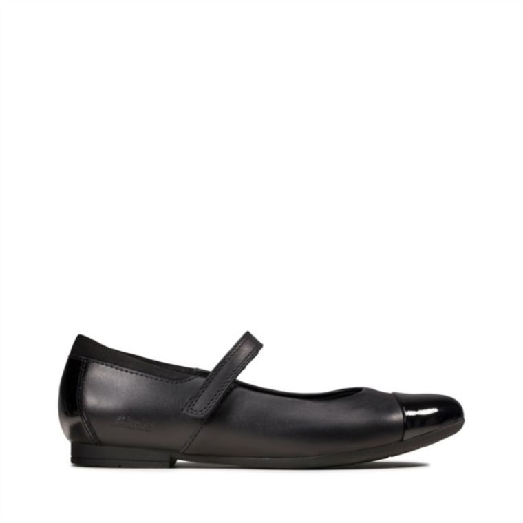 Cuero Negro Scala Gem Niño Cuero Negro Clarks