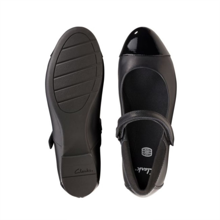 Cuero Negro Scala Gem Niño Cuero Negro Clarks