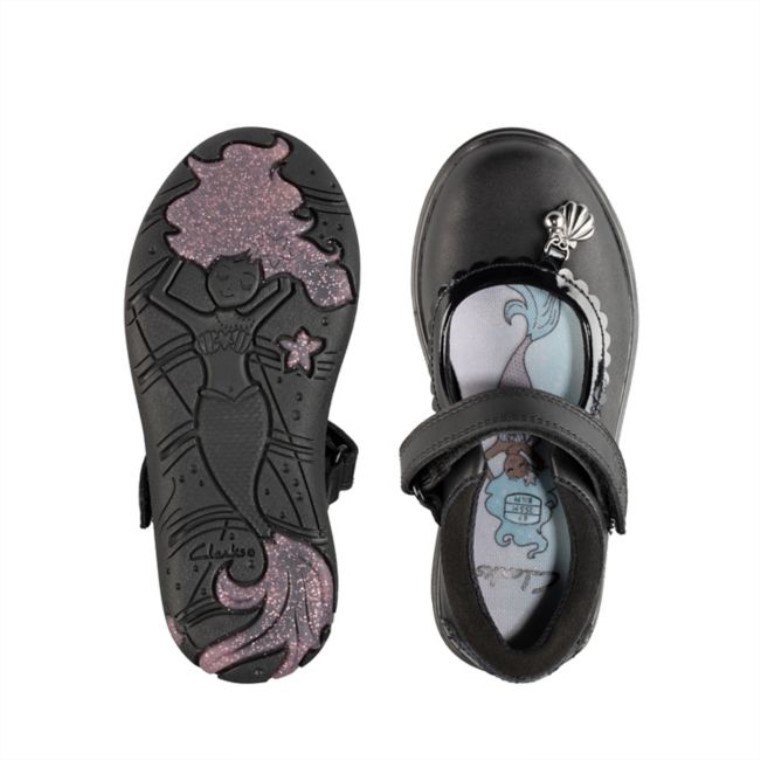 Cuero Negro Sea Shimmer Niño Cuero Negro Clarks