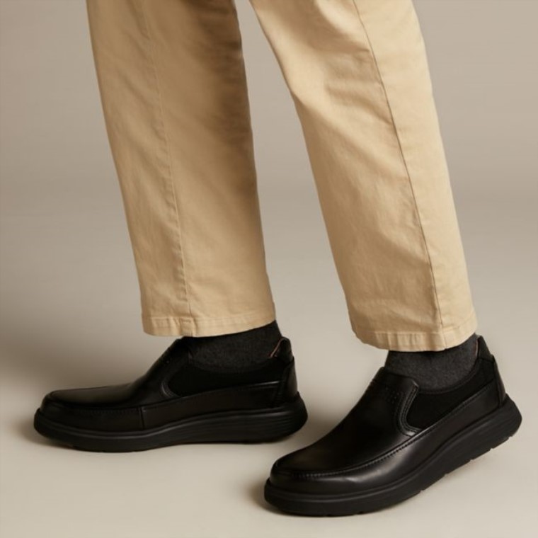 Cuero Negro Un Morada Ir Cuero Negro Clarks