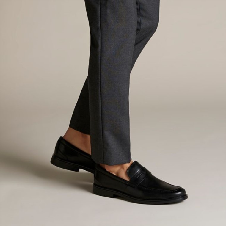 Cuero Negro Un Aldric Step Cuero Negro Clarks