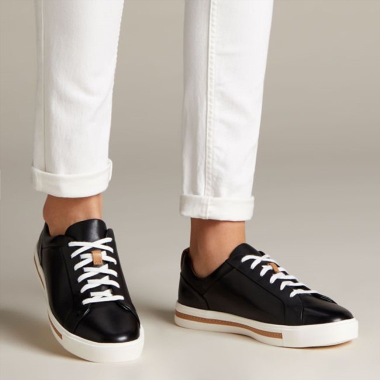 Cuero Negro Un Maui Encaje Cuero Negro Clarks