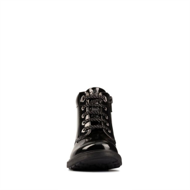 Charol Negro Clarks Astrol Encaje Niño Charol Negro