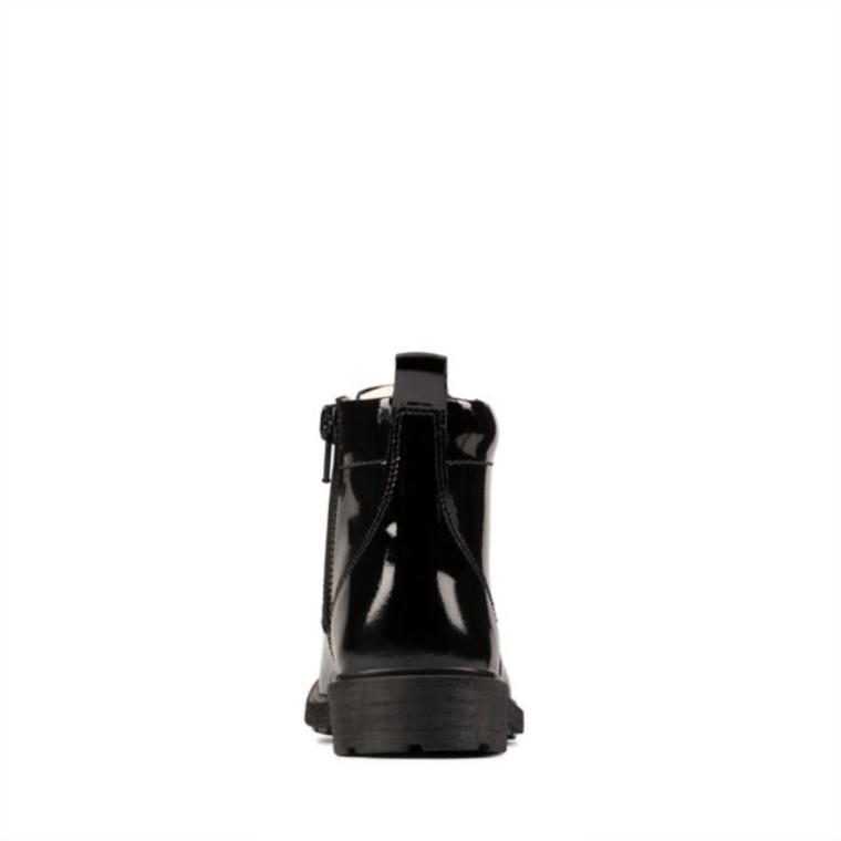 Charol Negro Clarks Astrol Encaje Niño Charol Negro
