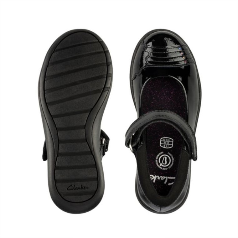 Charol Negro Clarks Etch Beam Kid Charol Negro