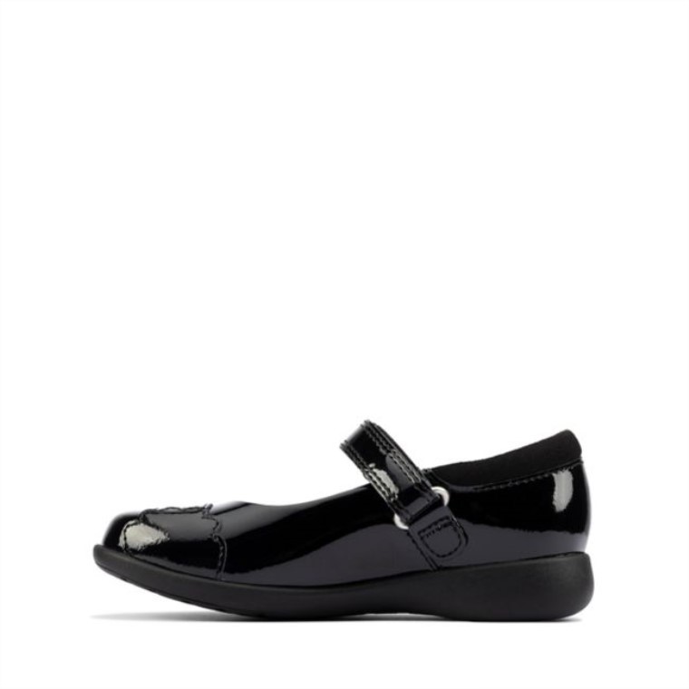 Charol Negro Clarks Etch Beam Niño Charol Negro