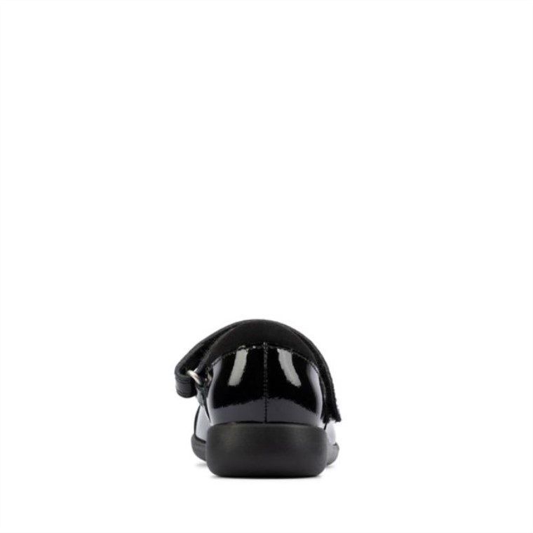 Charol Negro Clarks Etch Beam Niño Charol Negro