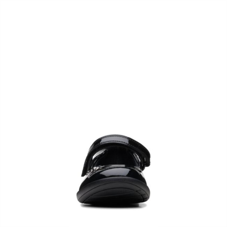 Charol Negro Clarks Grabado Divertido Niño Charol Negro