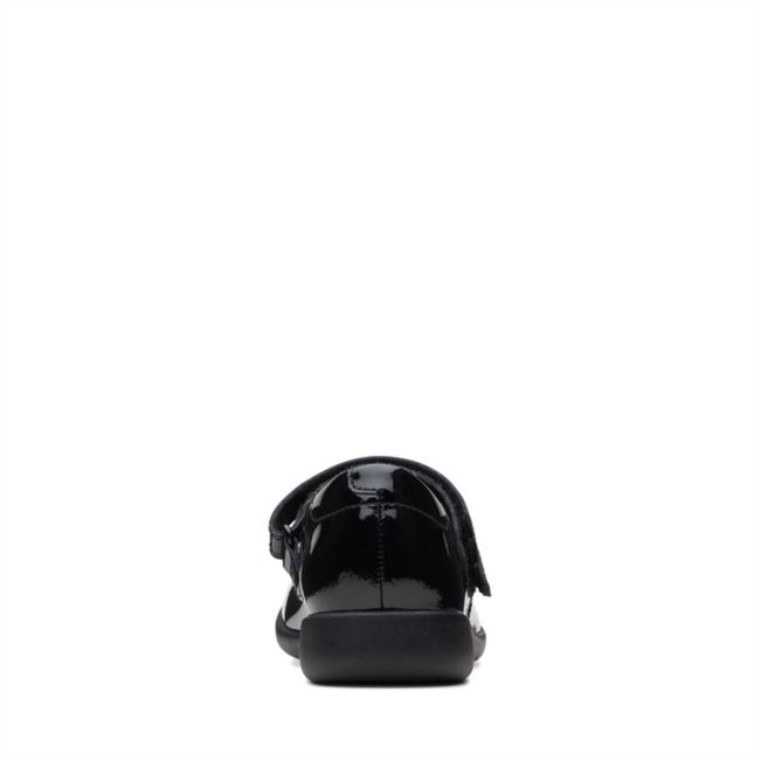Charol Negro Clarks Grabado Divertido Niño Charol Negro
