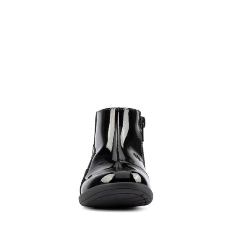 Charol Negro Clarks Etch G Low Niño Charol Negro
