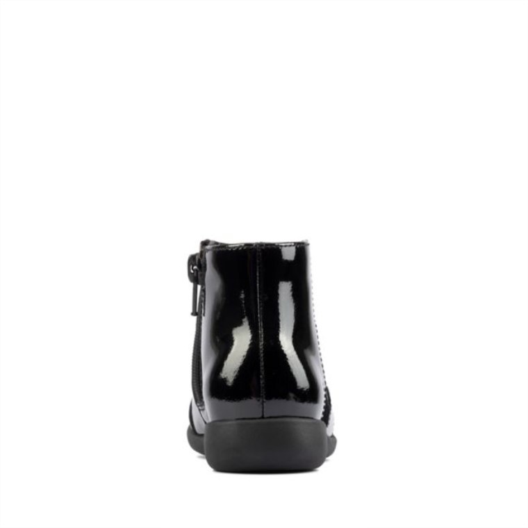 Charol Negro Clarks Etch G Low Niño Charol Negro