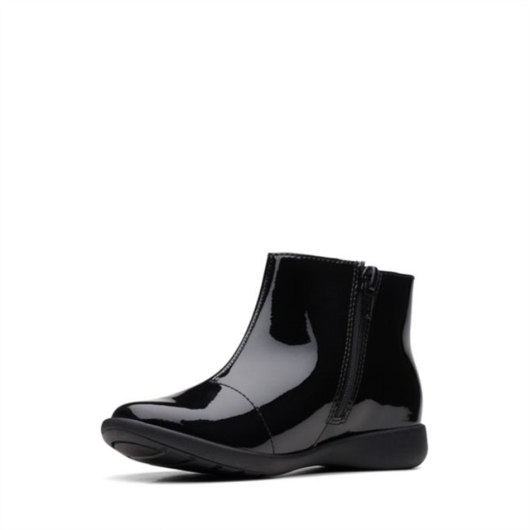 Charol Negro Clarks Etch Rastro Niño Charol Negro