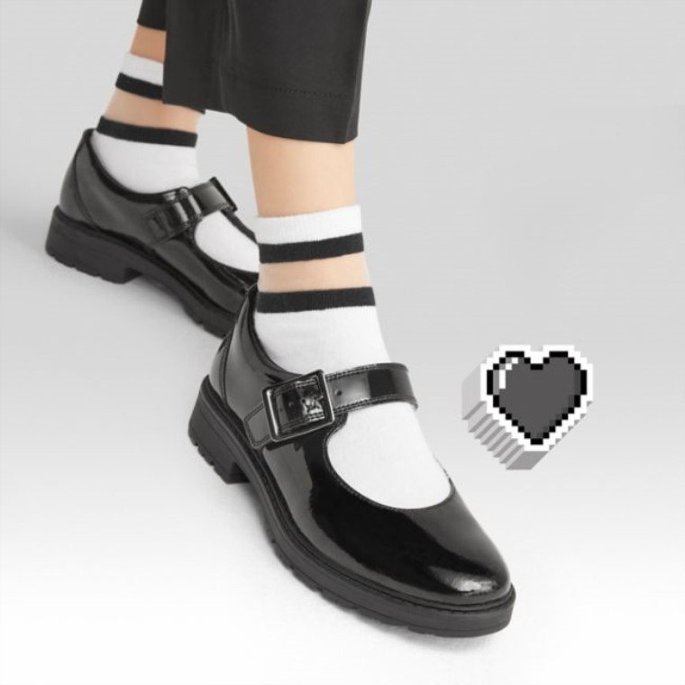Charol Negro Clarks Loxham Walk Juventud Charol Negro