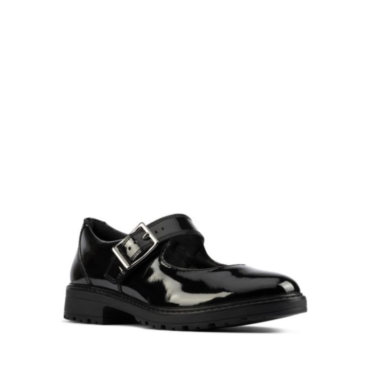Charol Negro Clarks Loxham Walk Juventud Charol Negro