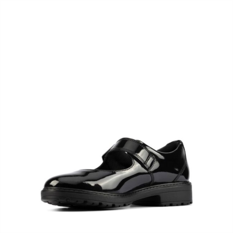 Charol Negro Clarks Loxham Walk Juventud Charol Negro