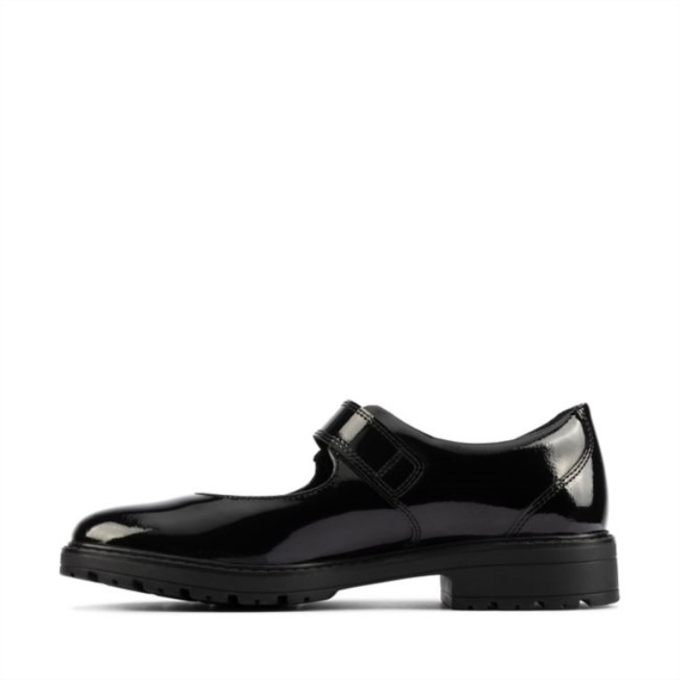 Charol Negro Clarks Loxham Walk Juventud Charol Negro