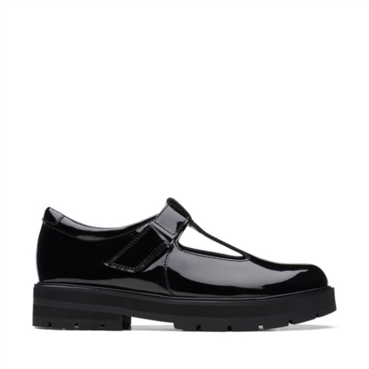 Charol Negro Clarks Prague Brill Juvenil Charol Negro