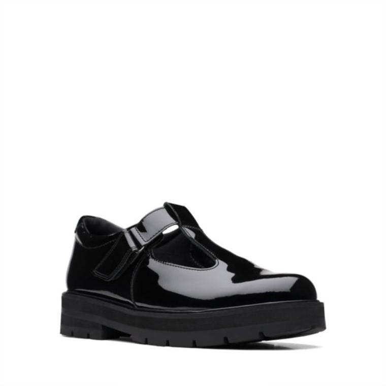 Charol Negro Clarks Prague Brill Juvenil Charol Negro