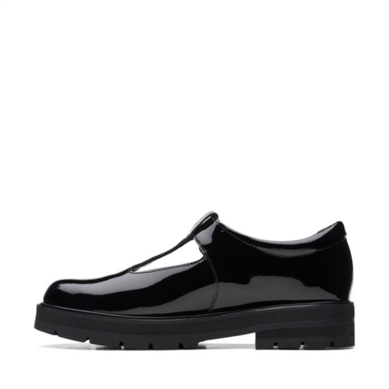 Charol Negro Clarks Prague Brill Juvenil Charol Negro