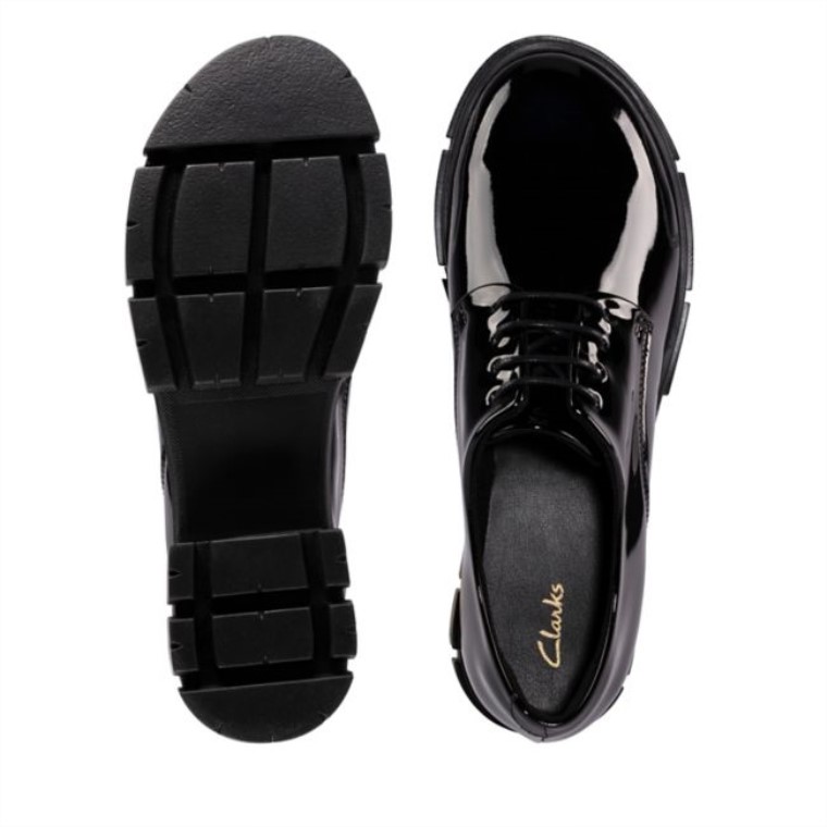 Charol Negro Clarks Teala Encaje Charol Negro