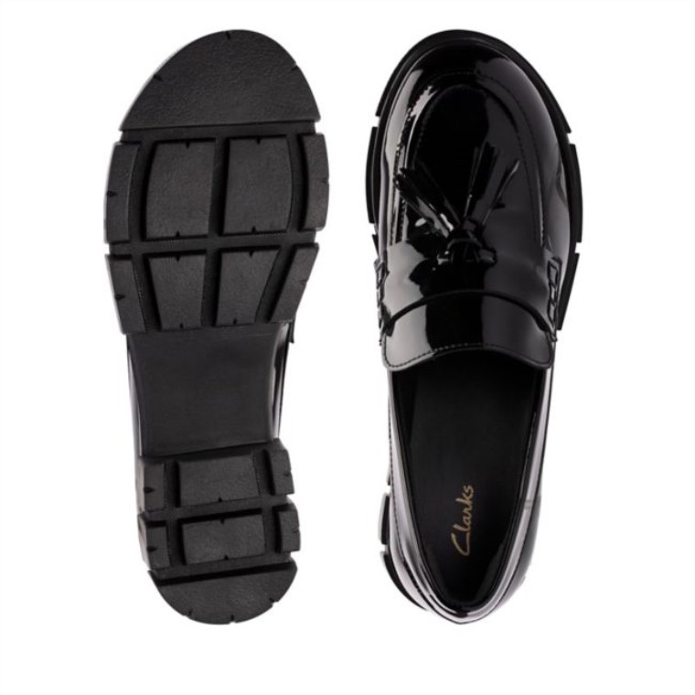 Charol Negro Mocasines Clarks Teala Charol Negro