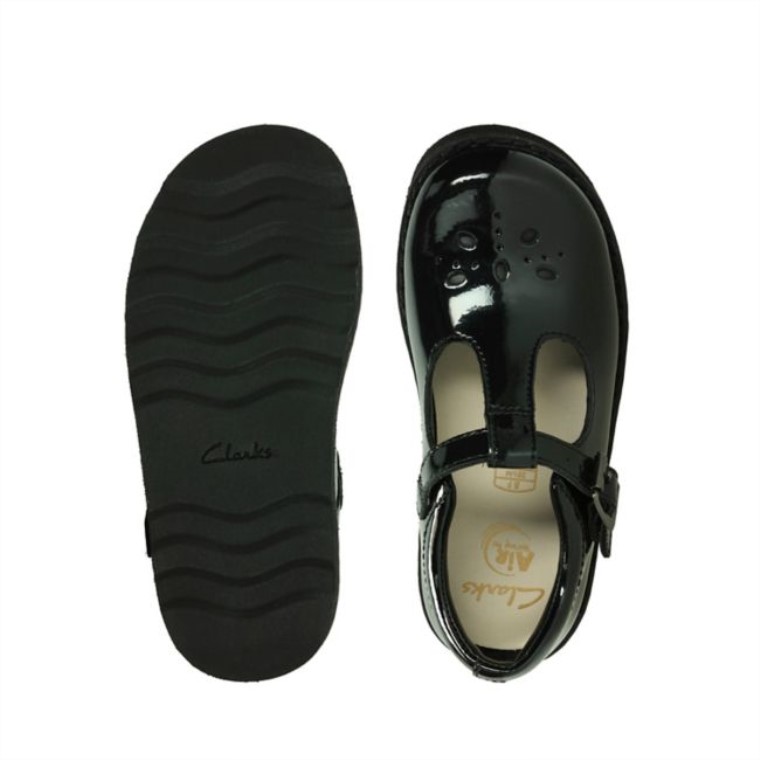 Charol Negro Corona Deseo Niño Charol Negro Clarks