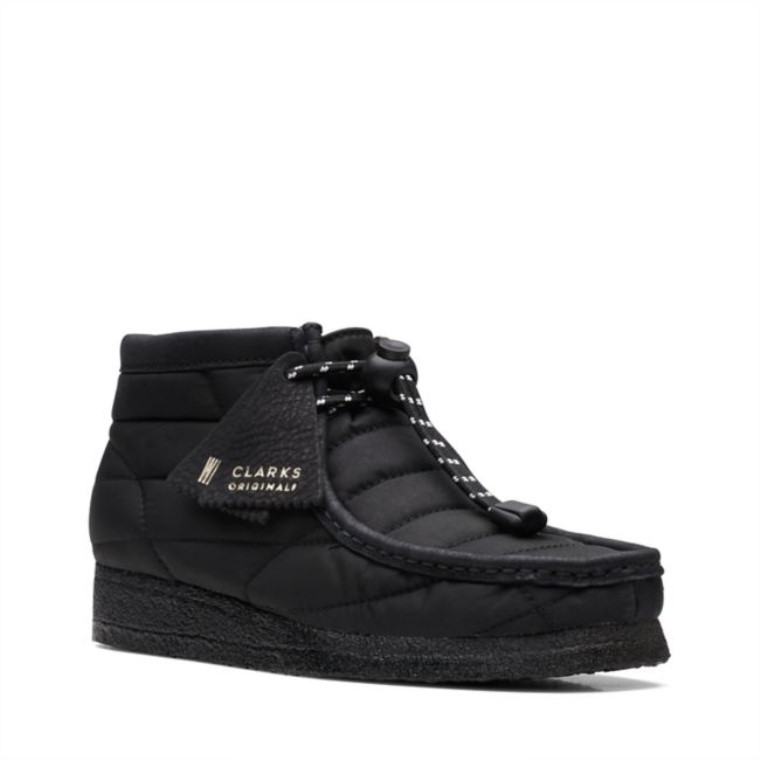 Clarks Wallabee Black Padded Bota Acolchada Negra